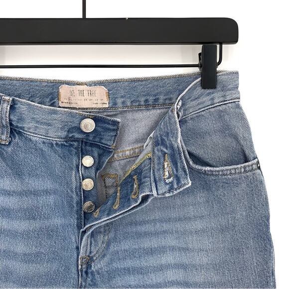FREE PEOPLE We The Free Maggie Mid Rise Straight Jeans Light Wash 25 - Picture 6 of 12